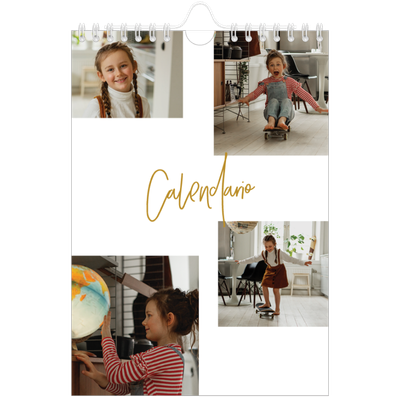 Calendario personalizado A5 — Rotulador dorado [portada]