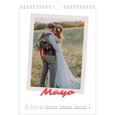 Calendario personalizado A4 — Firmado en carmín [Mayo]