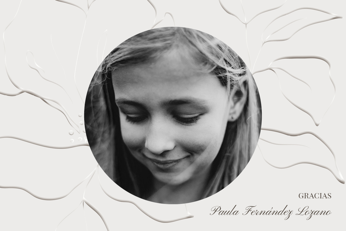 Tarjetas de agradecimiento — Flor en papel gofrado