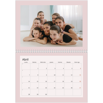 Calendario personalizado doble A4 — Neo Scandi [Abril]