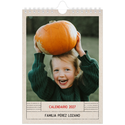 Calendario personalizado A5 — Efecto de sello craft [portada]