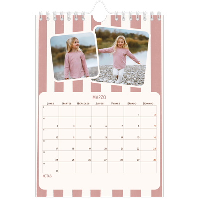 Calendario personalizado A5 — Patrones retro [Marzo]
