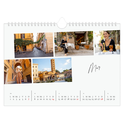 Calendario A4 horizontal — Descanso de la ciudad [Marzo]