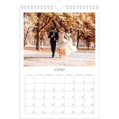 Calendario personalizado A4 — Clásico cobalto [Enero]