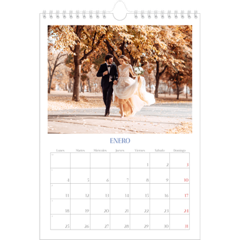 Calendario personalizado A4 — Clásico cobalto