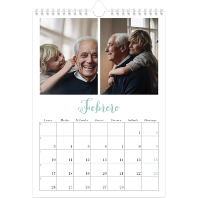 Calendario personalizado A4 — Hola, mundo [Febrero]