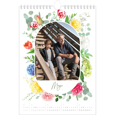Calendario personalizado A4 — Flores tradicionales [portada]