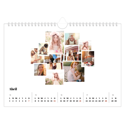 Calendario A4 horizontal — Formas de collage [Abril]