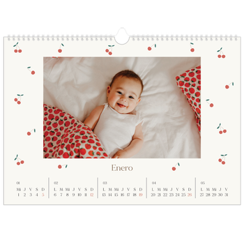Calendario personalizado A3 horizontal  — Pequeñas cerezas