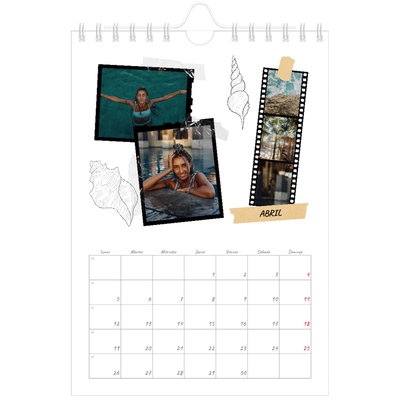 Calendario personalizado A5 — Scrapbook con estilo [Abril]
