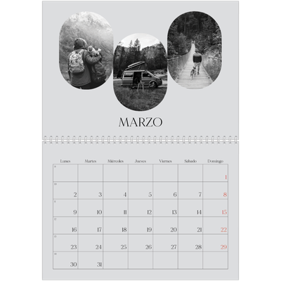 Calendario personalizado doble A4 — Ruta de aventuras [Marzo]