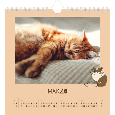 Calendarios Cuadrados — Gatito juguetón [Marzo]