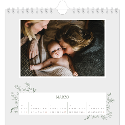 Calendarios Cuadrados — Flores dibujadas [Marzo]