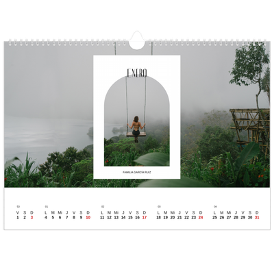 Calendario A3 horizontal — El arco abierto [Enero]