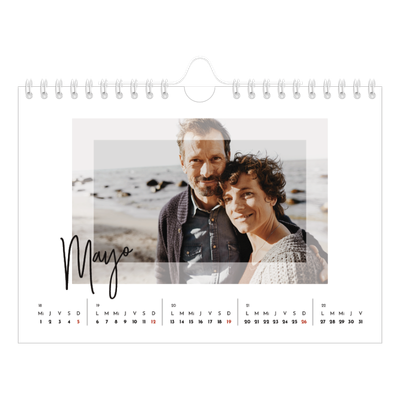 Calendario personalizado A5 — Marco transparente [portada]