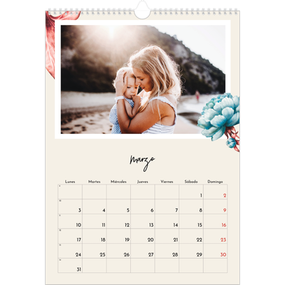 Calendarios A3 — Flores pintadas [Marzo]