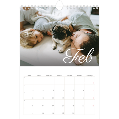 Calendario personalizado A4 — Mes escrito a mano [Febrero]