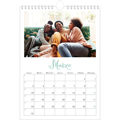 Calendario personalizado A4 — Hola, mundo [Marzo]