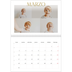 Calendario personalizado doble A4 — Texto dorado grande [Marzo]