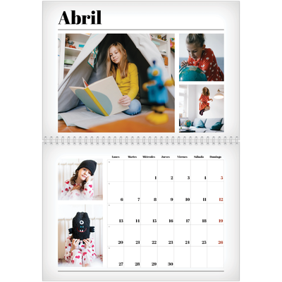 Calendario personalizado doble A4 — Recién salido del horno [Abril]