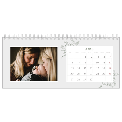 Calendarios de mesa — Flores dibujadas [Abril]