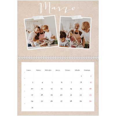 Calendario personalizado doble A4 — Calendario scrapbook [Marzo]