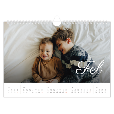 Calendario A4 horizontal — Mes escrito a mano [Febrero]