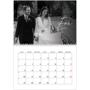 Calendario personalizado A4 doble — Escritura elegante