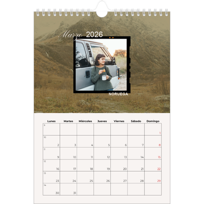 Calendario personalizado A4 — Pasión por la aventura [Marzo]