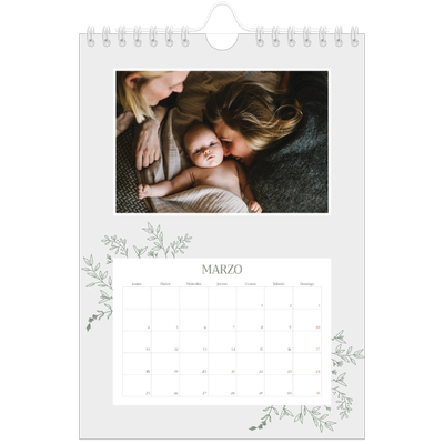 Calendario personalizado A5 — Flores dibujadas [Marzo]