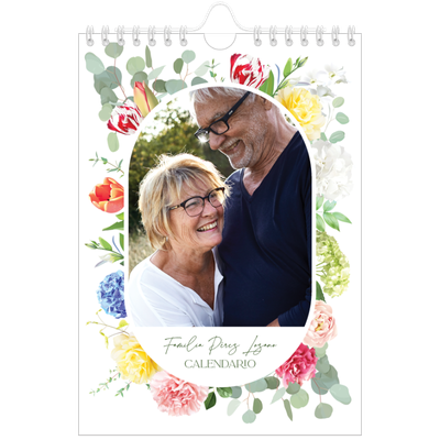 Calendario personalizado A5 — Flores tradicionales [portada]