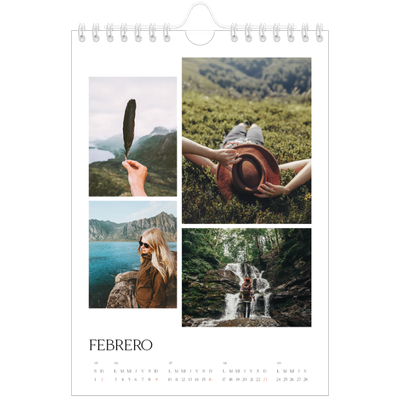 Calendario personalizado A5 — Atardeceres surferos [Febrero]