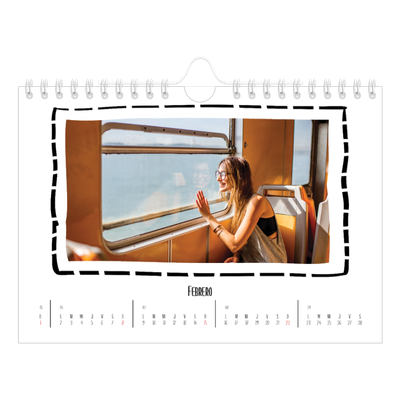 Calendario personalizado A5 — Momentos en retro [Febrero]