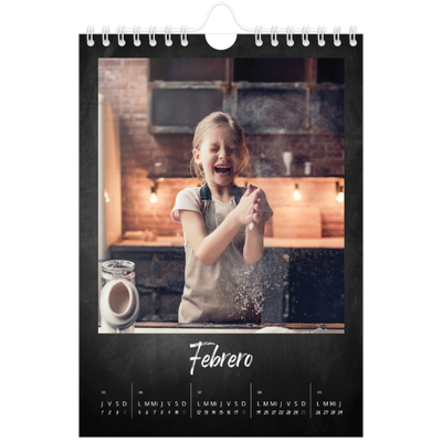 Calendario personalizado A5 — Estilo de pizarra [Febrero]