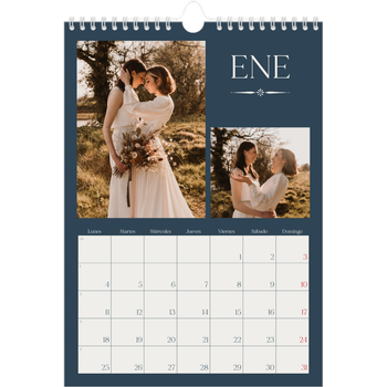 Calendario personalizado A4 — Pizarra y caligrafía