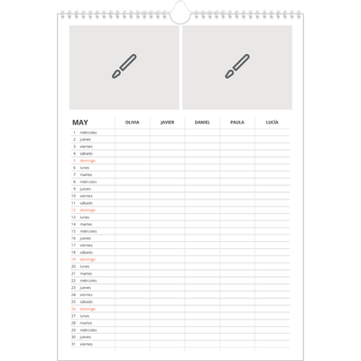 Planificador familiar A3 — Diseña tu producto - Familia de 5 [portada]