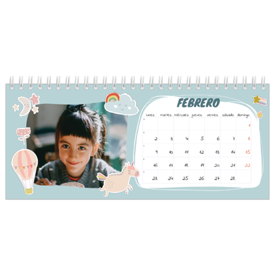 Calendarios de mesa — Unicornio arcoíris [Febrero]