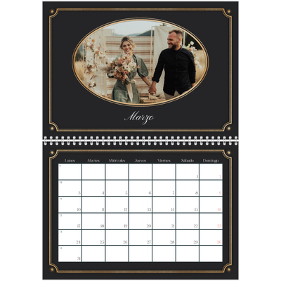 Calendario personalizado doble A4 — Clásico vintage [Marzo]
