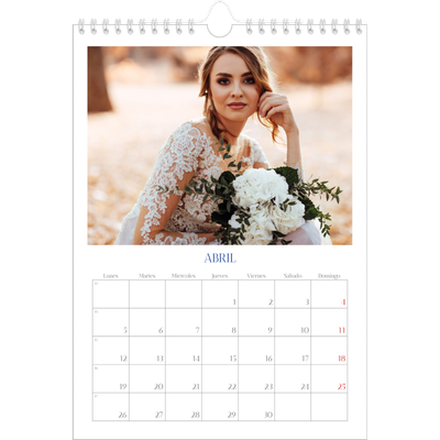 Calendario personalizado A4 — Clásico cobalto [Abril]