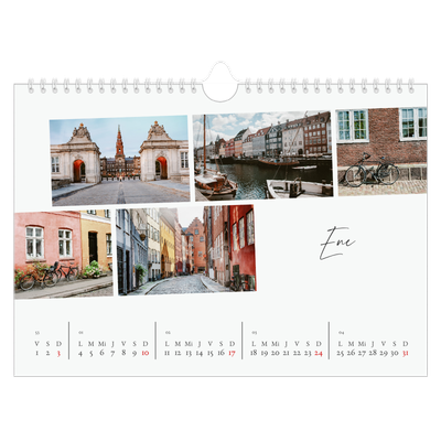 Calendario A4 horizontal — Descanso de la ciudad [Enero]