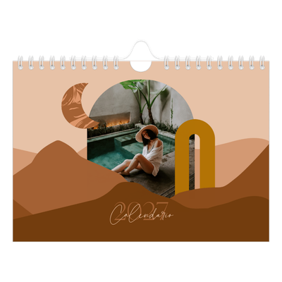 Calendario personalizado A5 — Montañas neutrales [portada]