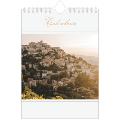 Calendario personalizado A5 — Banner de texto dorado [portada]