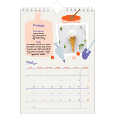 Calendario personalizado A5 — Año en recetas [Marzo]