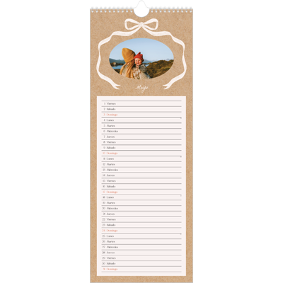 Calendario de cocina  — Papel kraft y lazo [portada]
