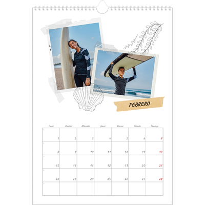 Calendarios A3 — Scrapbook con estilo [Febrero]
