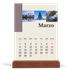 Calendario de mesa con base de madera - vertical  — Lugares del mundo [Marzo]