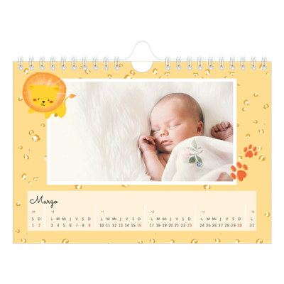Calendario personalizado A5 — Animalitos [Marzo]