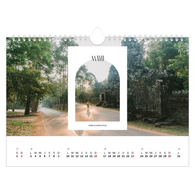 Calendario A4 horizontal — El arco abierto [Mayo]