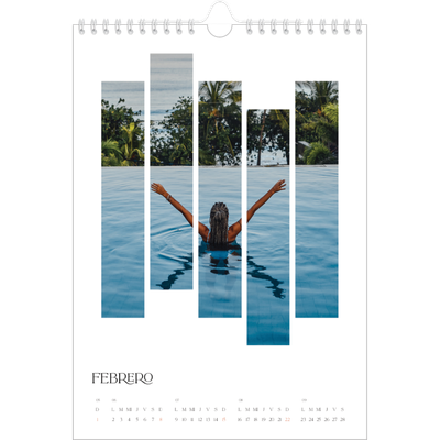Calendario personalizado A4 — Fragmentos de viaje [Febrero]