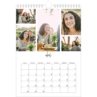Calendario personalizado A4 — Disposición de fotos [Abril]